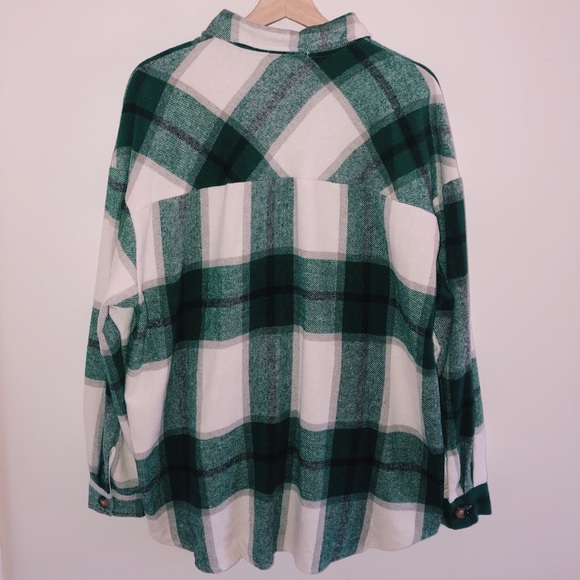 SHEIN Oversized Fall Flannel Shacket - Picture 2 of 2